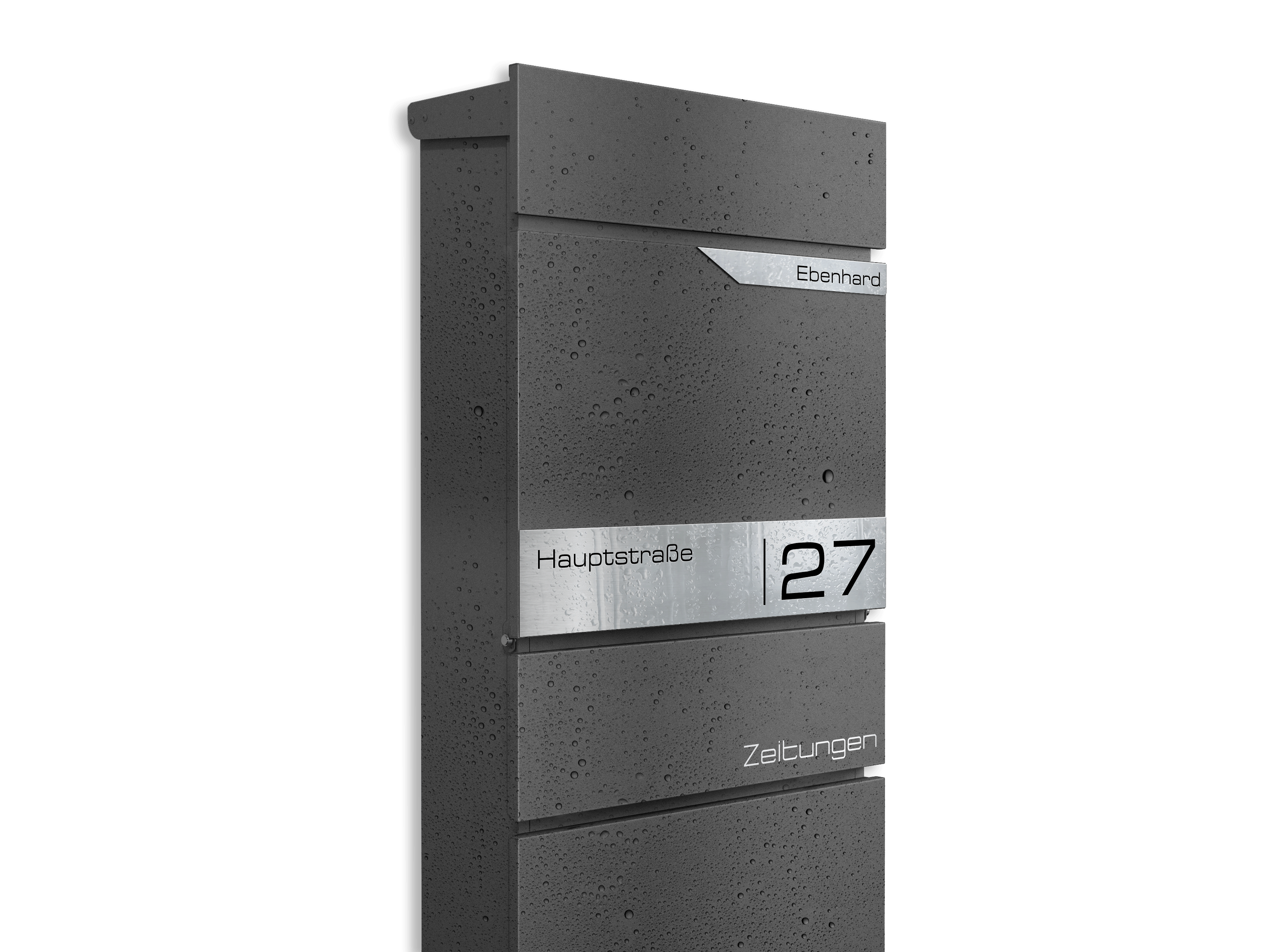 Metzler Standbriefkasten Alves mit Wassertropfen