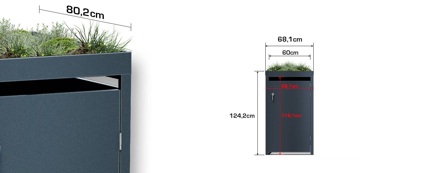 Mulltonnenboxen sizes