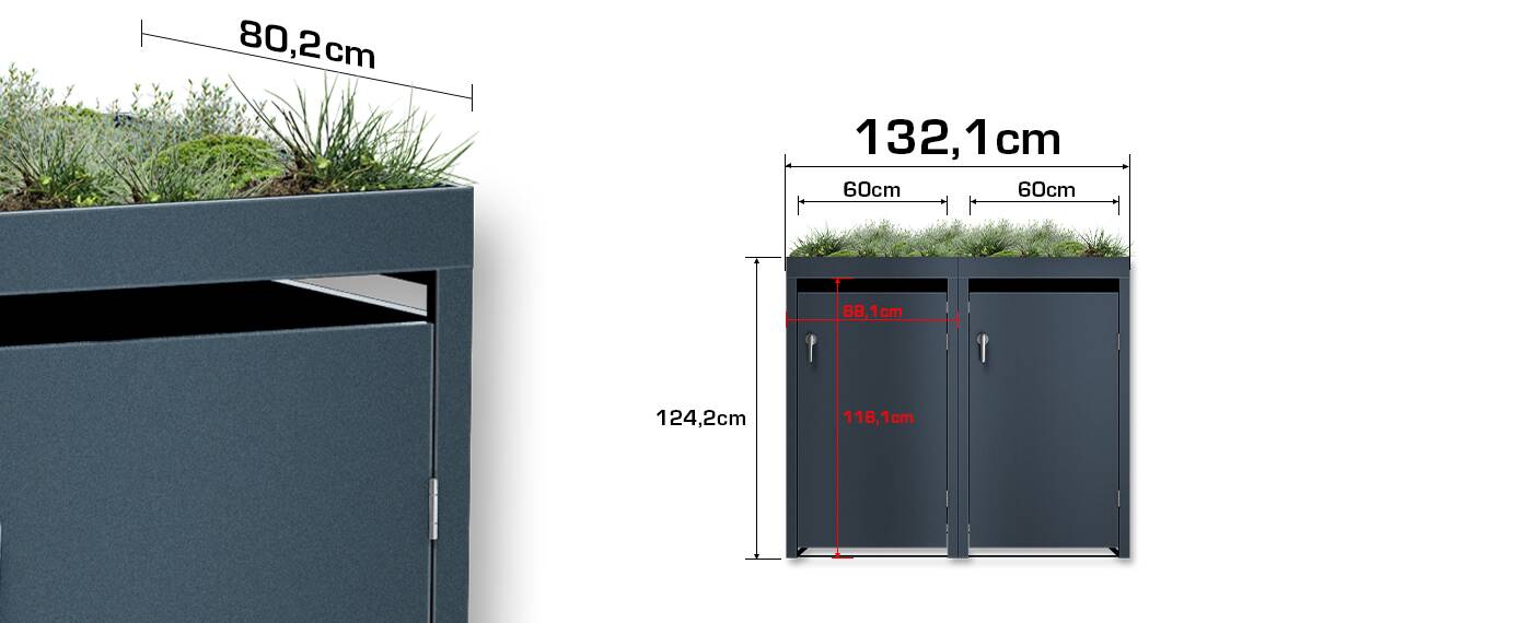 Mulltonnenboxen sizes