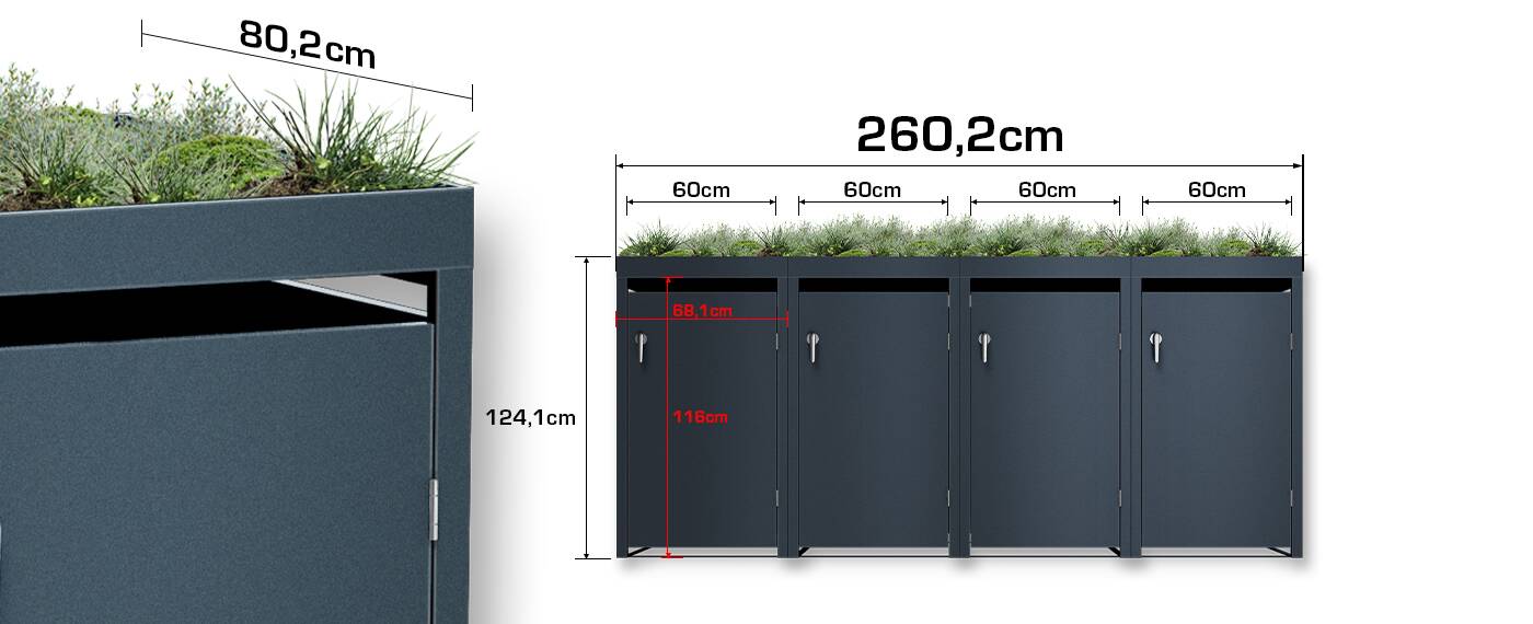 Mulltonnenboxen sizes