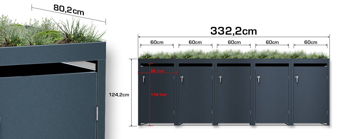 Mulltonnenboxen sizes