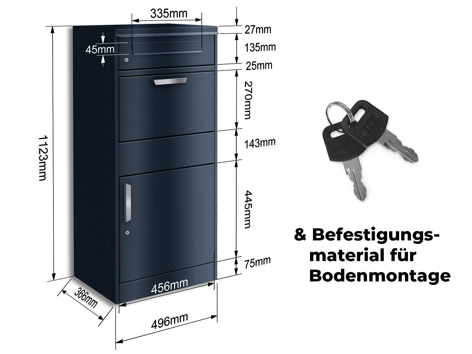 Befestigungs-material fur Bodenmontage