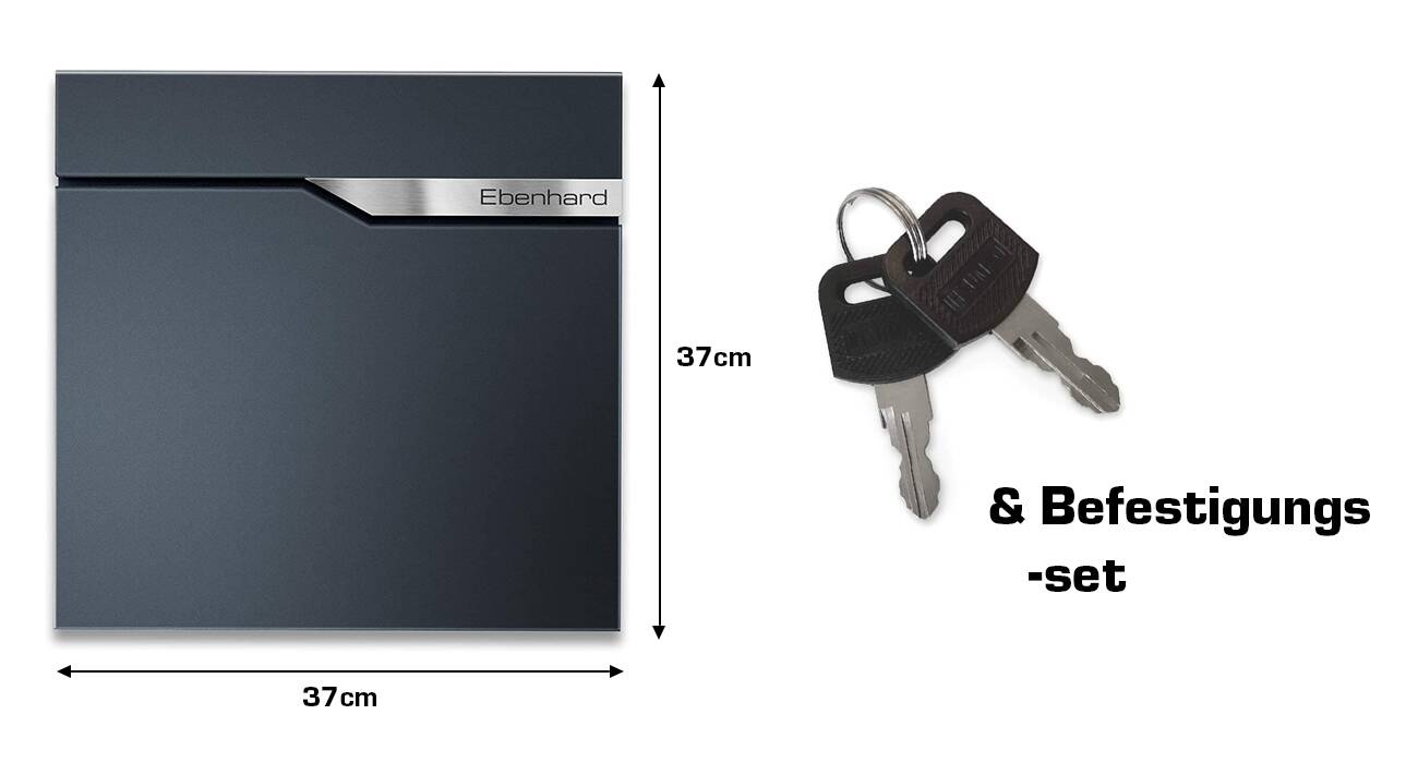 Metzler Edelstahl Briefkasten Ebenhard Lieferumfang