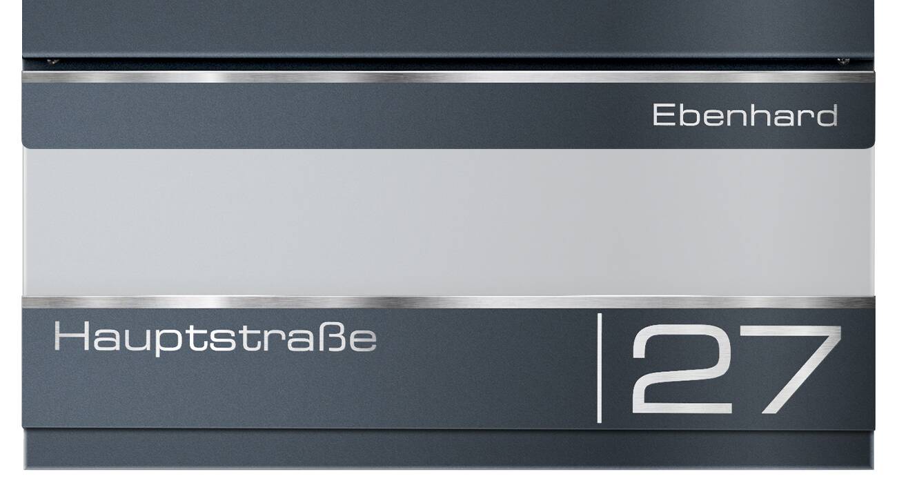 Metzler Edelstahl Briefkasten Hermann  Individuelle Gravur