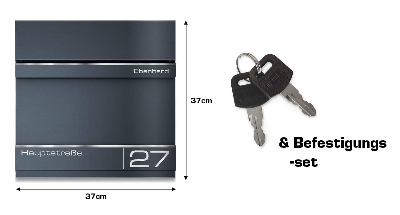 Metzler Edelstahl Briefkasten Hermann Lieferumfang