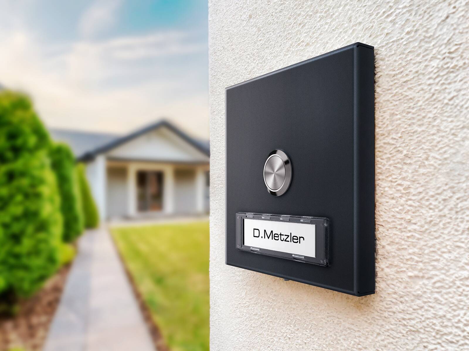 Quadratische Aufputz-Klingel Parisa mit LED-Optionen