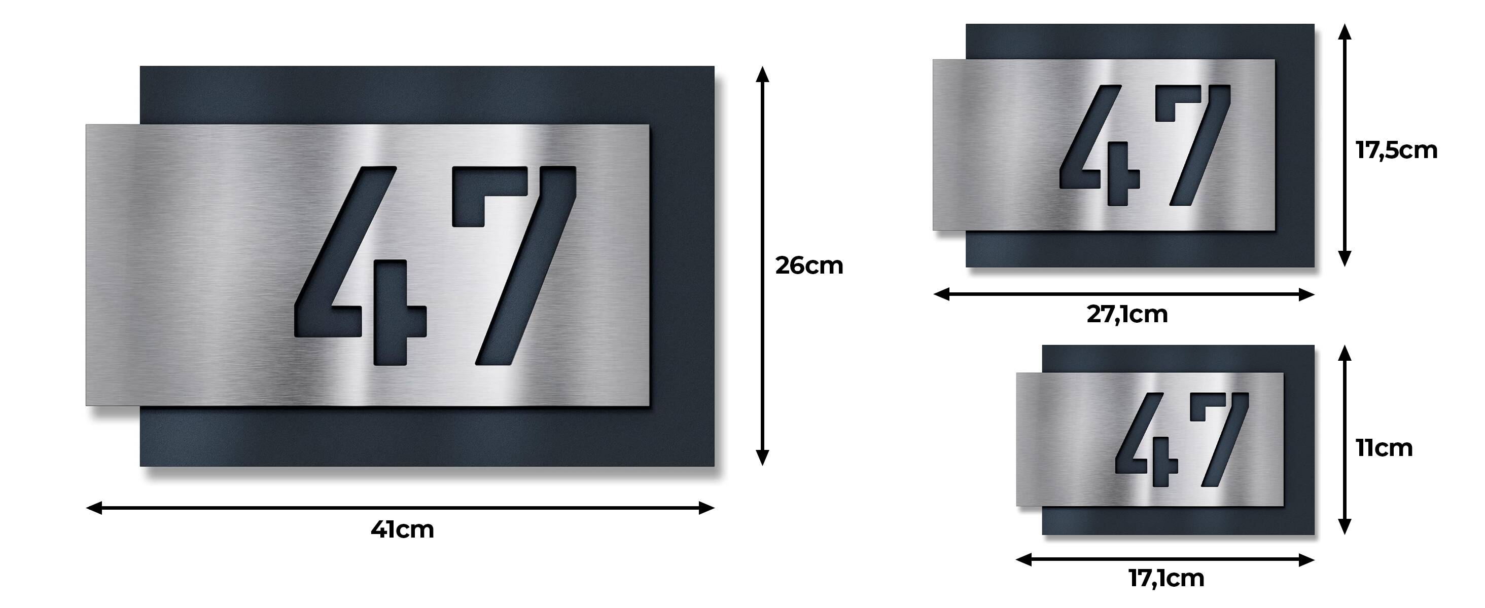 Metzler Edelstahl Hausnummernschild maße
