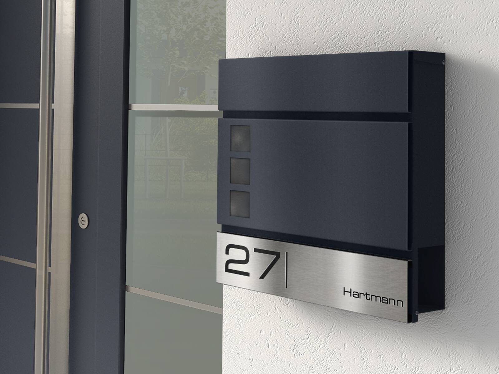 Metzler Briefkasten Oltmann mit Edelstahl-Gravurleisten