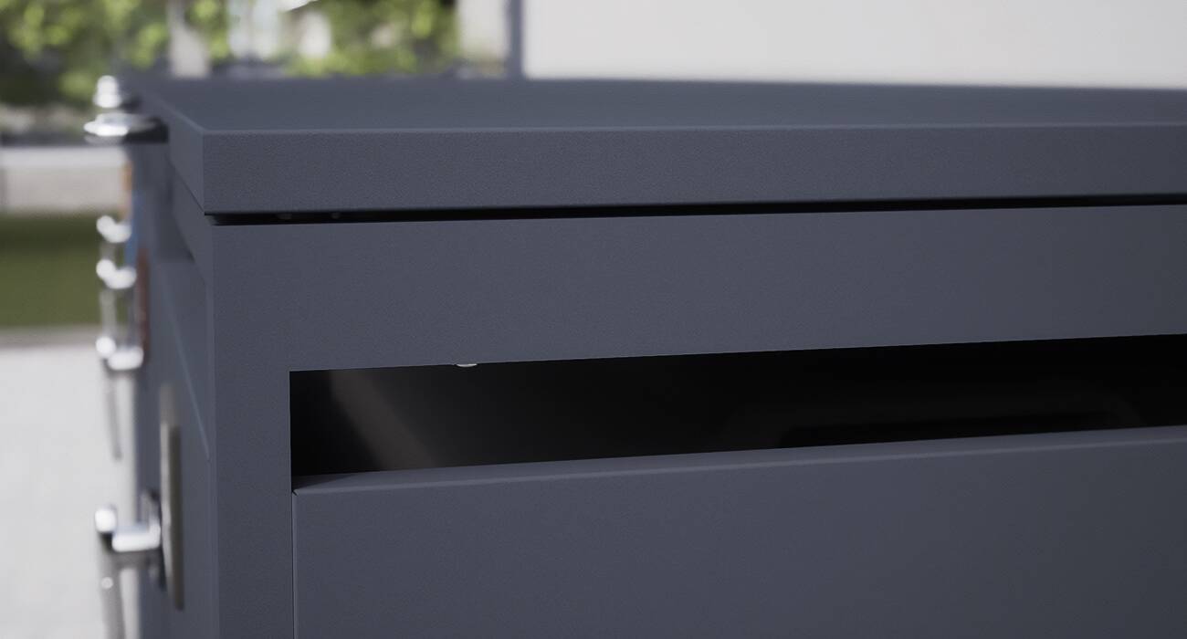 Metzler Mülltonnenboxen Pulverbeschichtung