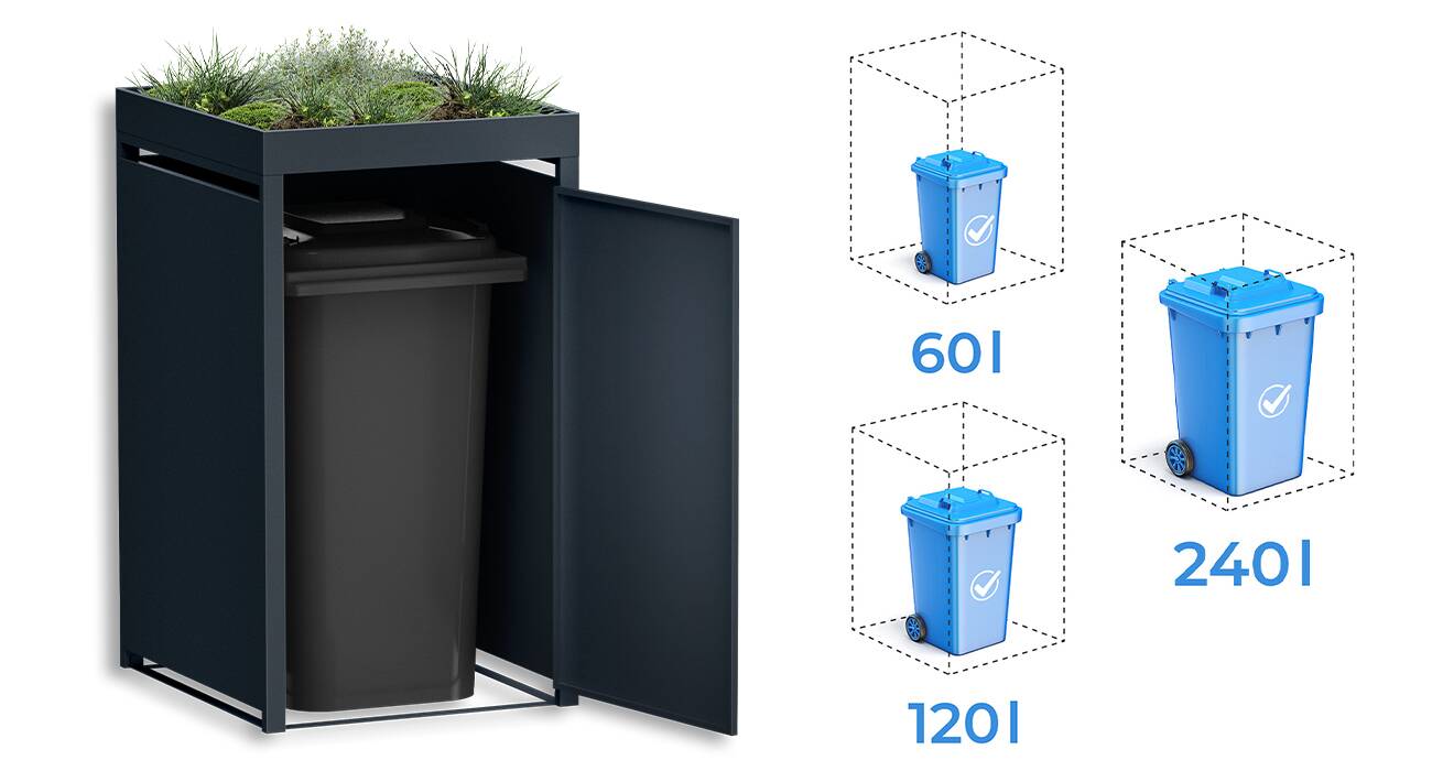 Ausreichend Platz für Ihre Mülltonnen