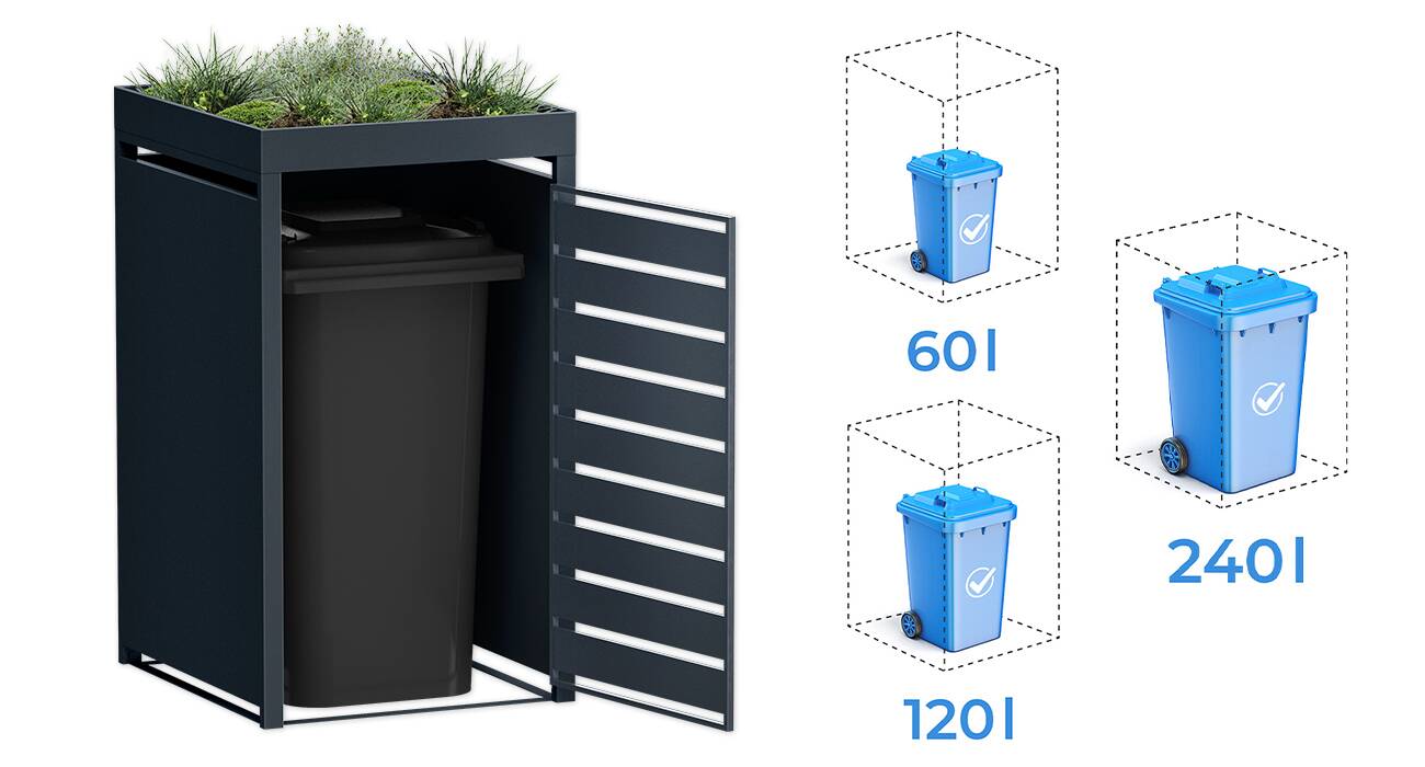 Ausreichend Platz für Ihre Mülltonnen