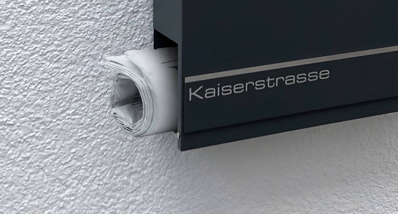 Metzler Edelstahl Briefkasten Hermann Integriertes Zeitungsfach