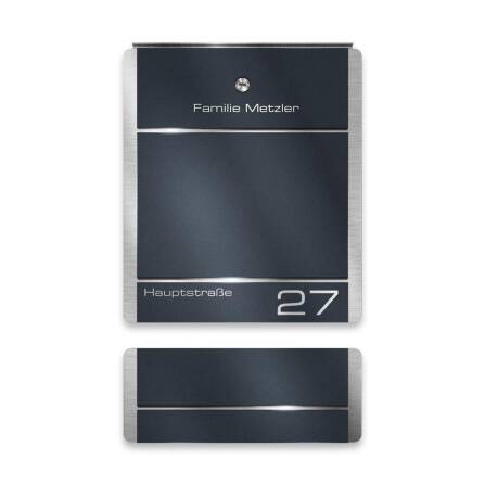 Metzler Briefkasten aus Edelstahl | personalisiert mit...