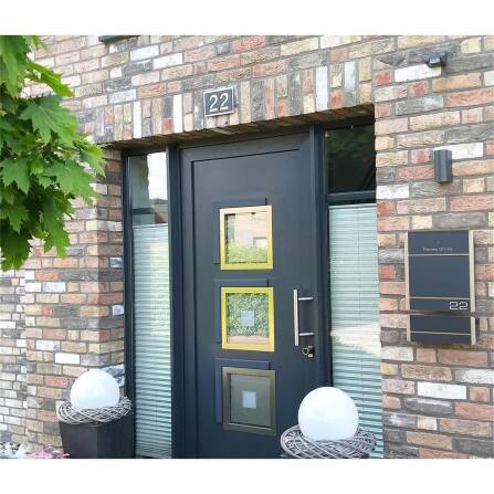 Metzler Briefkasten aus Edelstahl | personalisiert mit Gravur | Zeitungsfach optional | RAL 7016 Anthrazit | Moris