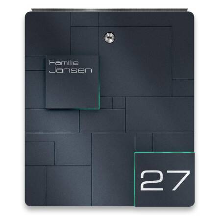 Metzler Briefkasten Anthrazit Edelstahl Gravur optional |...