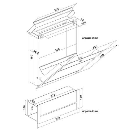 Metzler Briefkasten Anthrazit Edelstahl Gravur optional | Modell02