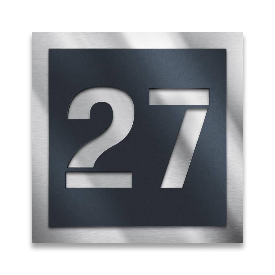 Hausnummer-schild Anthrazit Edelstahl