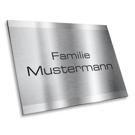 Namensschild mit Gravur aus Edelstahl