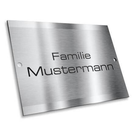 Namensschild mit Gravur aus Edelstahl