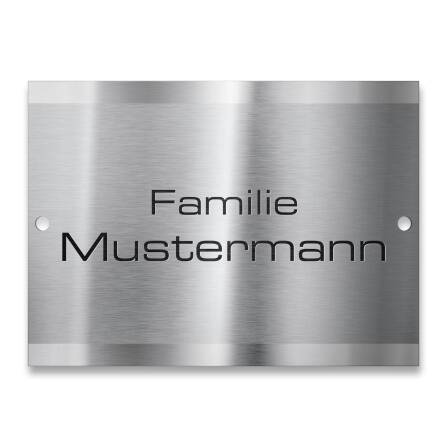 Namensschild mit Gravur aus Edelstahl