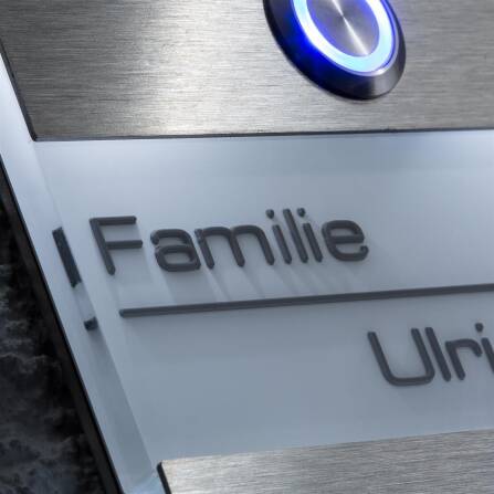 Metzler Sonnette immeuble collectif deux parties acier inoxydable blanc Gravure 3D optionnelle | Sena M2