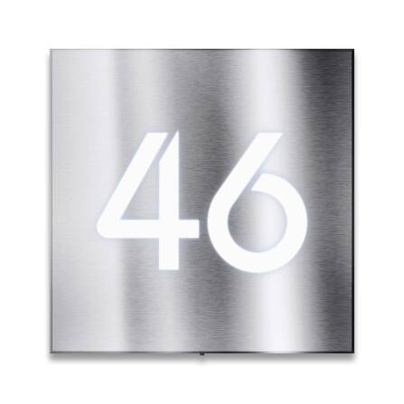 LED- Hausnummernschild aus Edelstahl