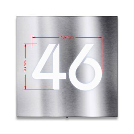 LED- Hausnummernschild aus Edelstahl