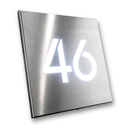 LED- Hausnummernschild aus Edelstahl