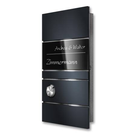 Metzler Design Funkklingel Anthrazit Gravur | Ava Slim
