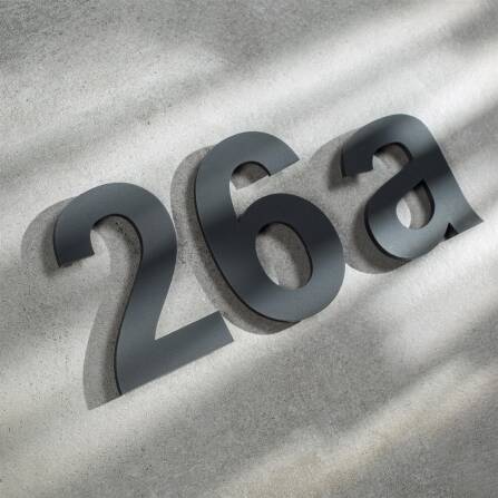 Metzler Hausnummer | Acrylglas | Arial | Anthrazit matt | Höhe 15 - 30 cm