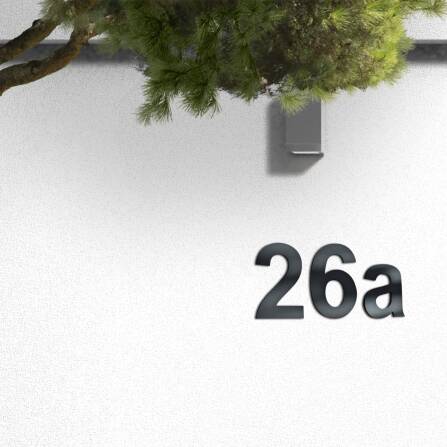 Metzler Hausnummer | Acrylglas | Arial | Anthrazit matt | Höhe 15 - 30 cm