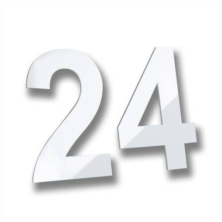 Metzler Hausnummer | Acrylglas | Arial | Glänzendes Weiß | Höhe 15 - 30 cm