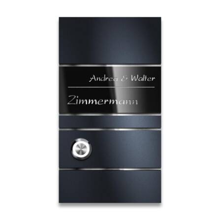 Metzler Design Türklingel Anthrazit Acrylglas Gravur...