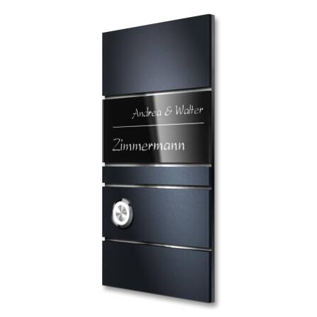 Metzler Design Campanello Antracite Vetro Acrilico Incisione | Ava Slim