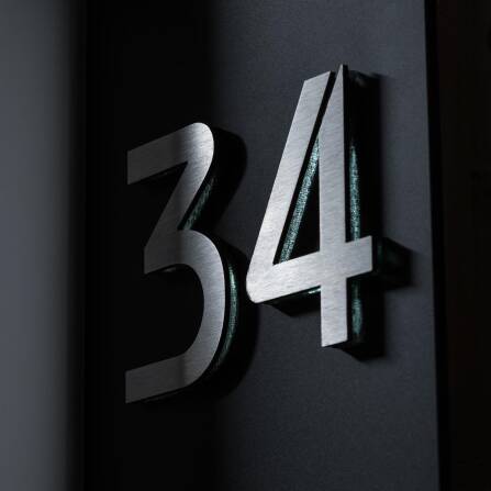 LED Außenleuchte | Anthrazit | Edelstahl Hausnummernschild | Steinbach