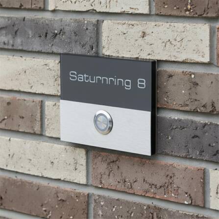 Metzler Campanello Antracite Acciaio Inox LED-3D-Targhetta Nome | Sora