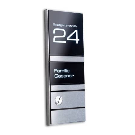 Metzler Türklingel Edelstahl Schwarz LED-Beleuchtung...