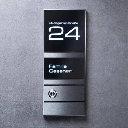 Metzler Türklingel Edelstahl Schwarz LED-Beleuchtung | Theo