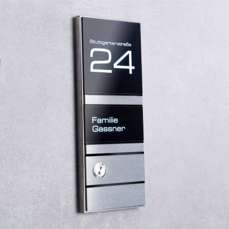 Metzler Türklingel Edelstahl Schwarz LED-Beleuchtung | Theo