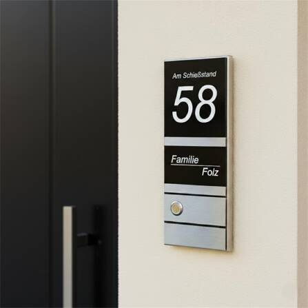 Metzler Türklingel Edelstahl Schwarz LED-Beleuchtung | Theo