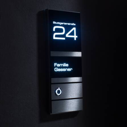 Metzler Türklingel Edelstahl Schwarz LED-Beleuchtung | Theo