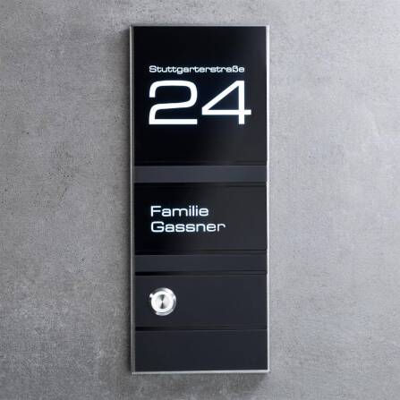 Metzler Türklingel Anthrazit Schwarz LED-Beleuchtung | Theo