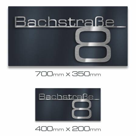 Plaque de numéro de maison avec inscription en acier inoxydable