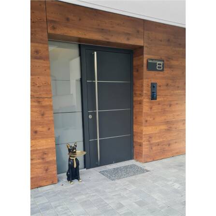 Plaque de numéro de maison avec inscription en acier inoxydable