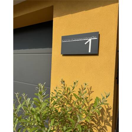 Plaque de numéro de maison avec inscription en acier inoxydable