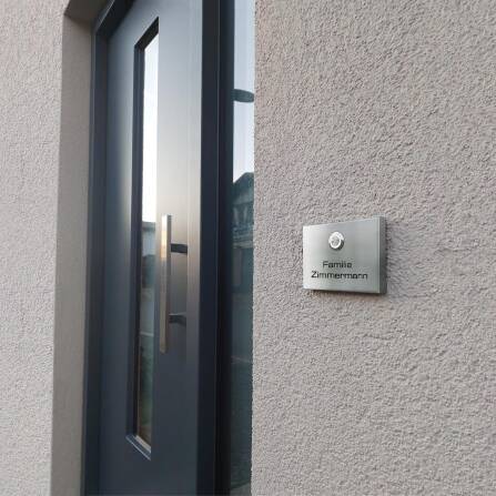 Metzler Funkklingel kabellos Edelstahl V2A | Aufputz Türklingel IP67 | 150m Reichweite  | Edelstahl geschliffen | Vitus