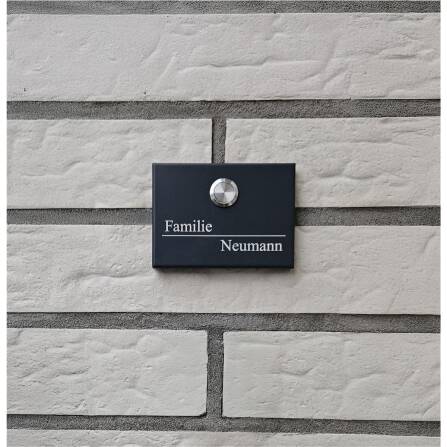 Metzler Campanello senza fili in acciaio inox V2A | Campanello wireless IP67 | 150m di portata | RAL 7016 Antracite Grigio | Vitus