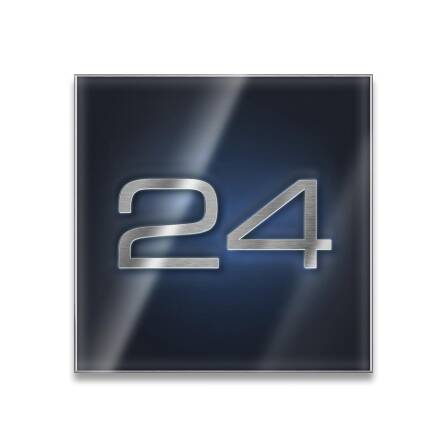 Metzler LED-beleuchtetes Hausnummernschild aus Edelstahl...