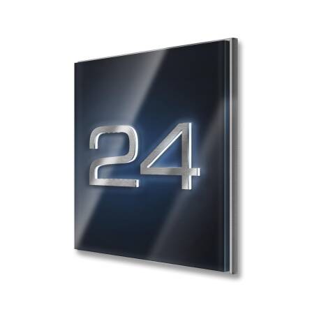 Metzler LED-beleuchtetes Hausnummernschild aus Edelstahl hochglanz