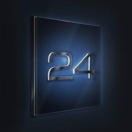 Metzler LED-beleuchtetes Hausnummernschild aus Edelstahl hochglanz